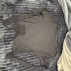 Mono B Charcoal Long Sleeve Top